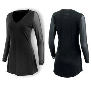 NWOT Harley Davidson Women's Modal Blend Knit Tunic Moto Collection Black Medium